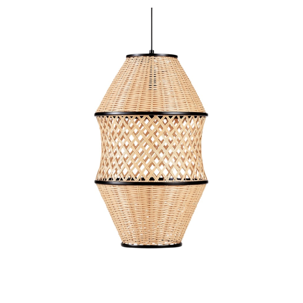 **Technische titel in het Nederlands: 'Elegante Rieten Hanglamp met Geweven Ontwerp'**